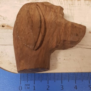 antique 1800s 19th century wooden hand carved dog folk art piece stick cane top item folk art piece