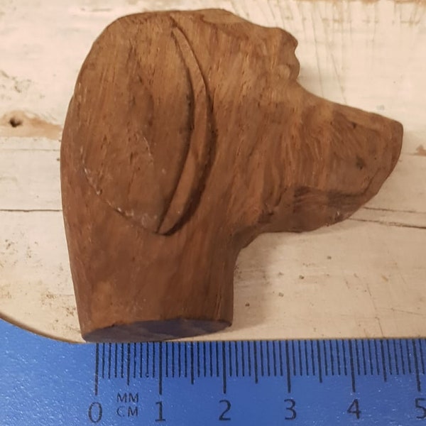 antique des années 1800 19ème siècle en bois sculpté à la main chien pièce d’art populaire bâton canne haut article pièce d’art populaire