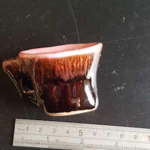 vintage interesting rude body parts female espresso coffee mug studio pottery piece 1950s kitsch folk art?