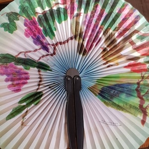 vintage orientale set di ventilatori carta boho pezzi antichi 1900 pezzi souvenir cinesi pezzo kitsch articolo