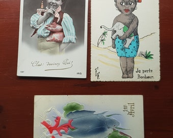 antik 1910er französischer april 1st glückskarten ungewöhnliche postkarten geschichte kunst kuriositäten