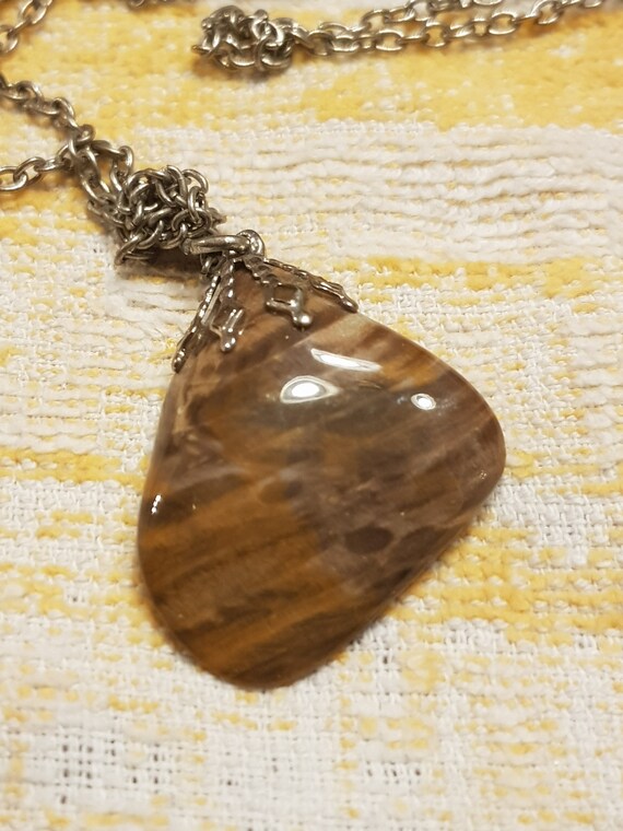 Vintage Agate Polished Stone Pendant 