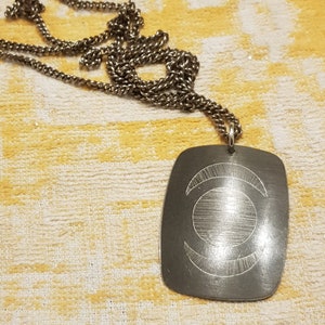 vintage scandi silver tone pendant minimalist swedish 1950s 60s piece iconic item retro