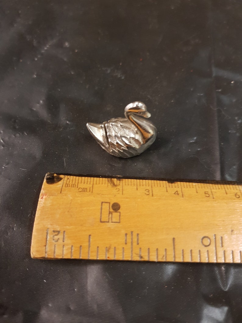 table centre piece boho retro item 1950s bird piece souvenir vintage swedish solid silver tone swan card holder