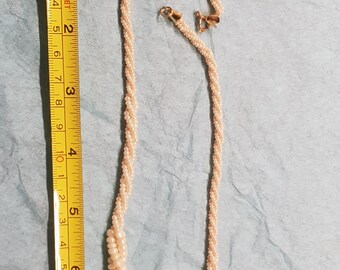 vintage beaded multi small pearl necklace boho retro item 1950s piece kitsch item art deco