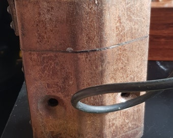 antique 1940s volt reader piece electrician device ww2 item fuse piece treen wood tool item