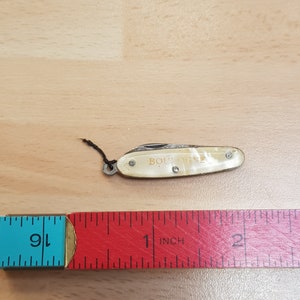 vintage mother of pearl boulogne french pen knife souvenir piece jewellery item unusual decor 1950s