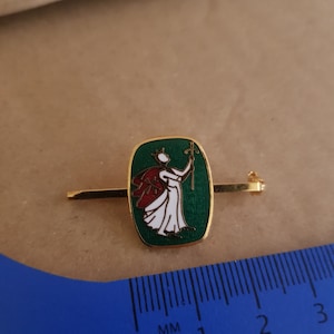 vintage roman catholic religious priest icon brooch badge piece 1950s enamel? unusual item church piece