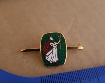 vintage roman catholic religious priest icon brooch badge piece 1950s enamel? unusual item church piece