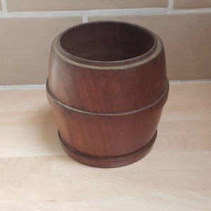 antique victorian wooden barrel minimalist storage pen pot desk piece treen item 1900s