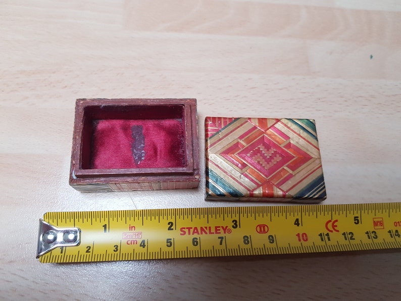 antique 1900s wicker handmade chinese oriental ring box jewellery piece treen trinket box wedding gift