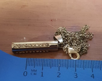 vintage silver? white metal pendant jewellery fob piece retro minimalist scandi item 1950s 60s