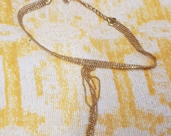 Vintage Gold Ton Choker Halskette Art Deco Dinner Party Boho Stück Retro Artikel 1950er 60er Jahre