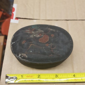 vintage japanese antique wooden box scorched style 19th century piece unusual lacquered box boho retro