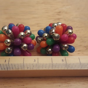 vintage west german 70s large kitsch clip on earrings boho piece statement boho wardrobe