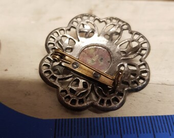 Broche Vintage « Miracle » - Style Celtique Avec Pierres Multicolores, XXe Siècle - Épingle Fantaisie Occasion