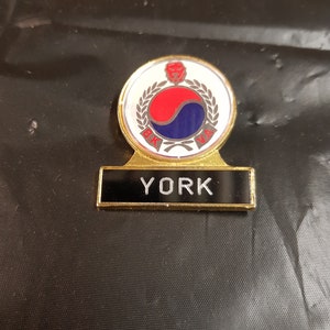 vintage york south korean society university badge south korea brooch piece flag item 1960s piece