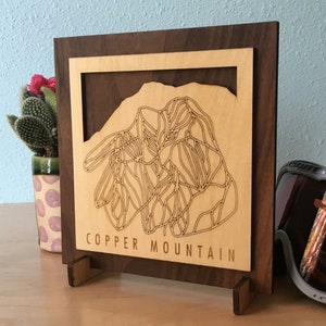 Copper Mountain Small Ski Trail Map - Desk Decor