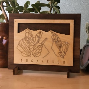 Sugarbush Décor de ski en bois Snowboard Art - Cadeaux de ski pour Sugarbush Vermont Ski House - Décor de maison de ski de pendaison de crémaillère