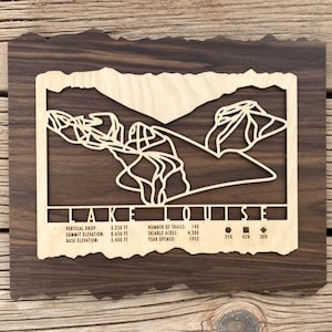 Lake Louise Canada Ski Map Art Gift pour les skieurs et les planchistes - Lake Louise Ski Art-Ski Decor-Skiing Wall Art pour votre maison de ski