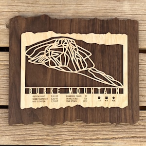 Carte des pistes de ski de Burke Mountain - Cadeau pour les skieurs et planchistes du Vermont Ski Art-Ski Decor