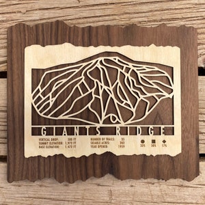 Giants Ridge Ski Map Art Gift pour les skieurs et les snowboarders - Ski Art-Ski Decor - Art mural de ski pour votre maison de ski