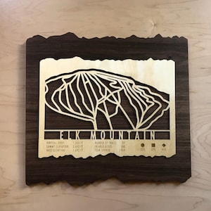 Carte de ski Elk Mountain - cadeau pour les skieurs et planchistes de Pennsylvanie Ski Art-Ski Art - Ski de montagne pour maison de ski Elk Mountain