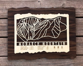 Monarch Mountain Trail Map Monarch Mountain Ski Decor Trail Map Art Gift Skiing - Etsy
