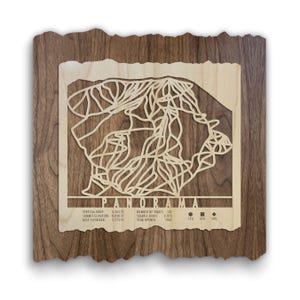 Panorama BC Ski Trail Map Art - Wood Wall Decor