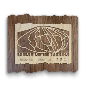 Balsams Wilderness Ski Trail Map - Wood Wall Art
