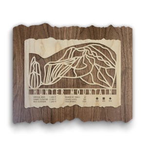 Hunter Mountain Ski Trail Map - Wood Wall Art