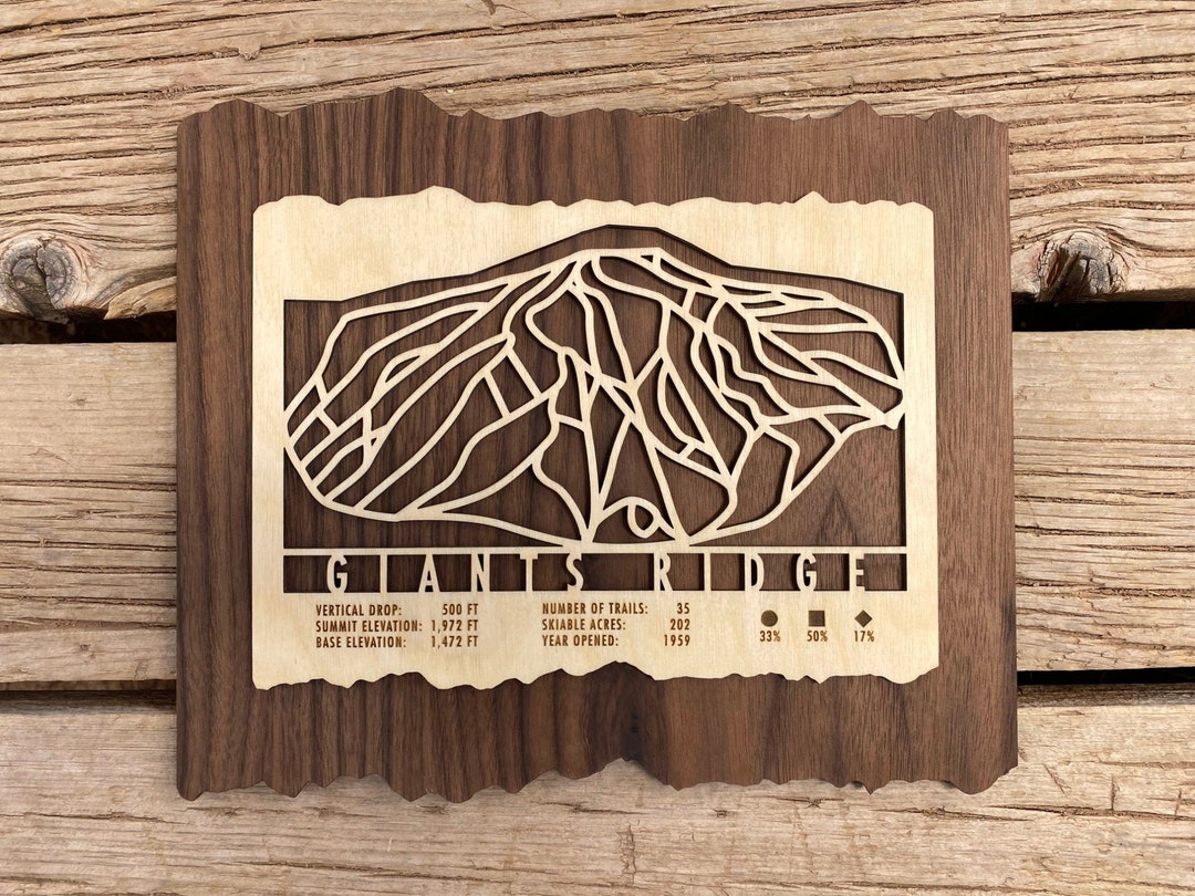 Giants Ridge Ski Map Art Gift for Skiers & Snowboarders - Ski Art-ski ...