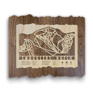 Smugglers Notch Ski Trail Map - Wood Wall Art for your Ski House