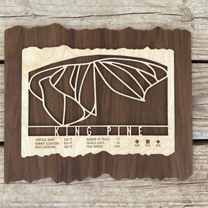 King Pine Ski Decor Map Gift Skieurs Snowboarders Skiing Gift - New Hampshire Skiing Wall Art pour votre chalet de ski Ski House