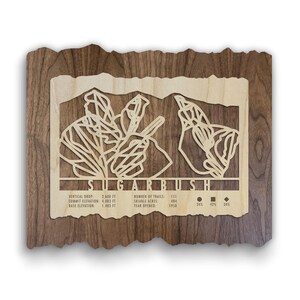 Sugarbush Ski Trail Map - Wood Wall Art