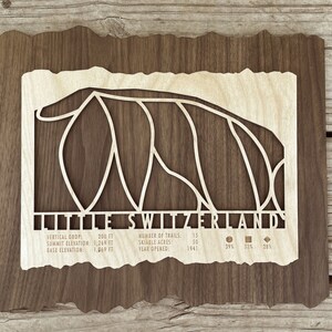 Cadeau d'art de carte de ski de la petite Suisse pour les skieurs et les snowboarders - Décor de ski du Wisconsin - Art mural de ski pour votre maison de ski