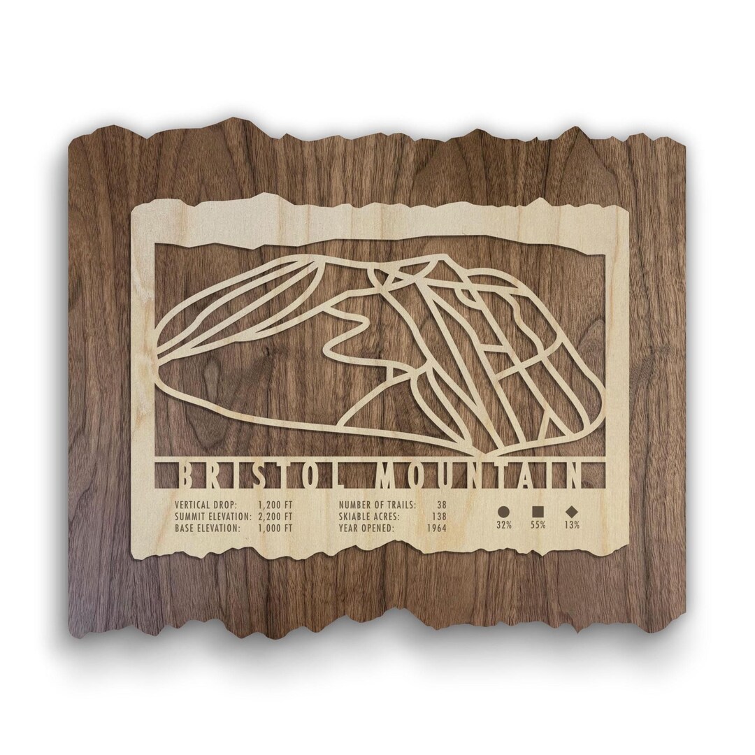 Bristol Mountain Ski Trail Map - Wood Wall Art - Etsy