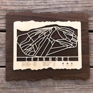 Cranmore Wooden Ski Trail Map Art Gift pour les skieurs et les snowboarders-New Hampshire Ski Décor-Skiing Wall Art pour votre Cranmore Ski House