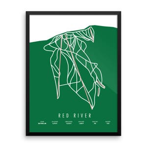 Red River Ski Map, Red River NM, Red River, Ski Trail Map, Skier gift, ski décor, Snowboarding, skiing, snowboarding, ski art, wall art