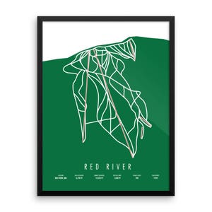 Red River Ski Trail Map Poster Print Wall Art