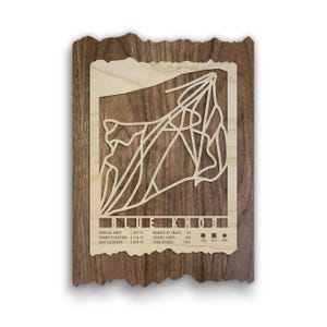 Blue Knob Ski Trail Map - Wood Wall Art