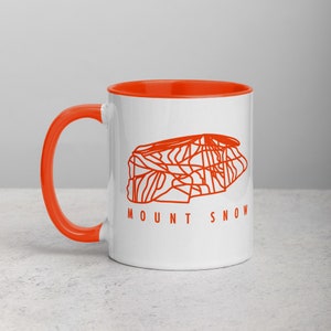 Mount Snow Trail Mapa Taza de café de cerámica - Skier Gift