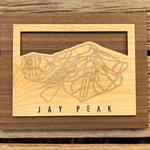 Jay Peak Décor de ski en bois Snowboard Art - Cadeaux de ski pour votre maison de ski - Pendaison de crémaillère Art du ski