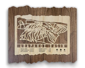 Arapahoe Basin Ski Trail Map - Wood Wall Art