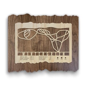 Wintergreen Ski Trail Map Art | Wood Wall Art