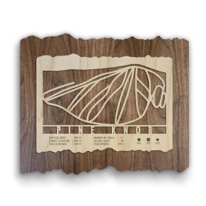 Pine Knob Ski Trail Map - Wood Wall Art