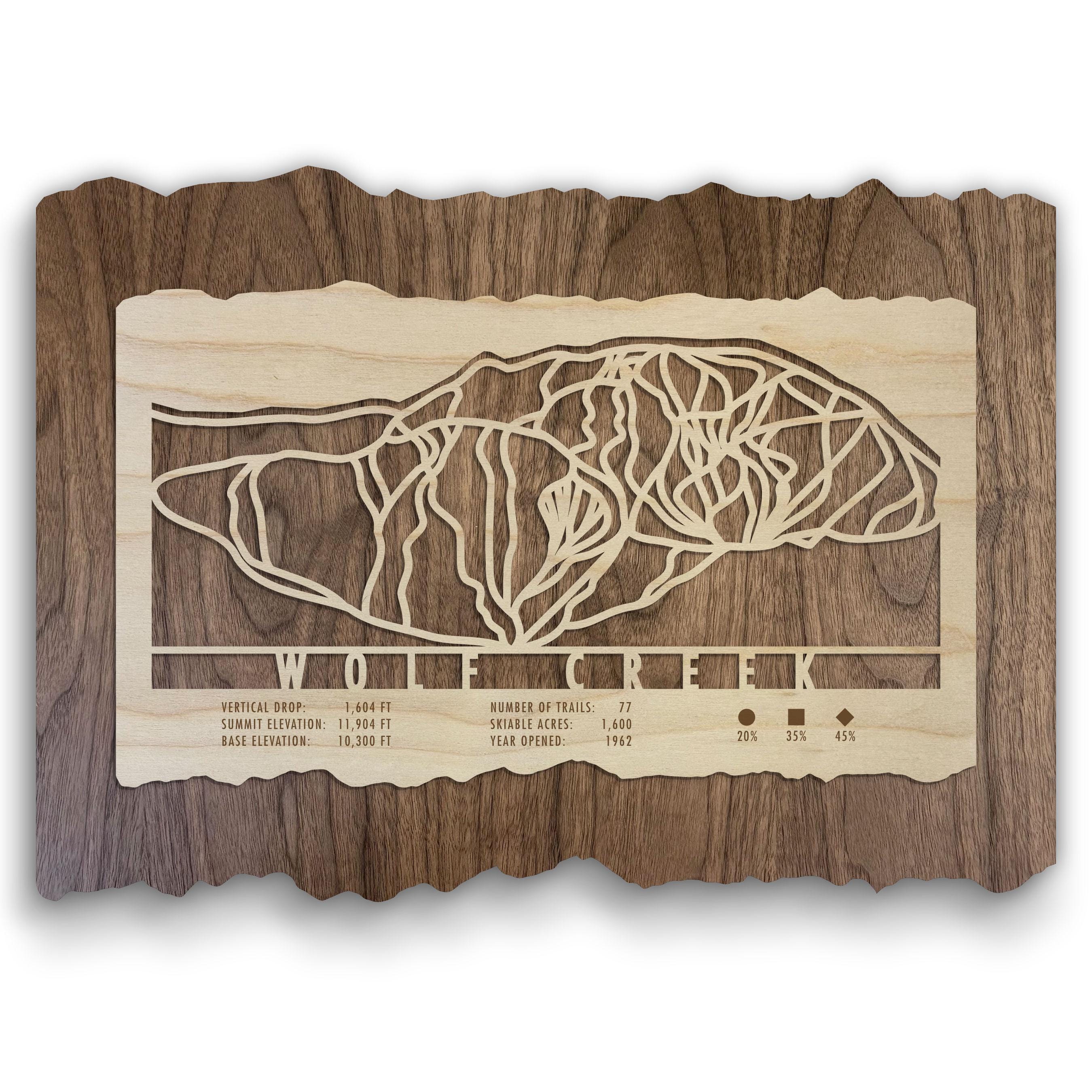 Wolf Creek Ski Trail Map - Wood Wall Decor
