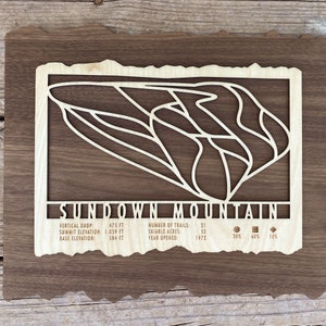 Carte des pistes de ski Sundown Mountain Iowa - Cadeau pour les skieurs et les snowboarders - Ski Decor Ski House
