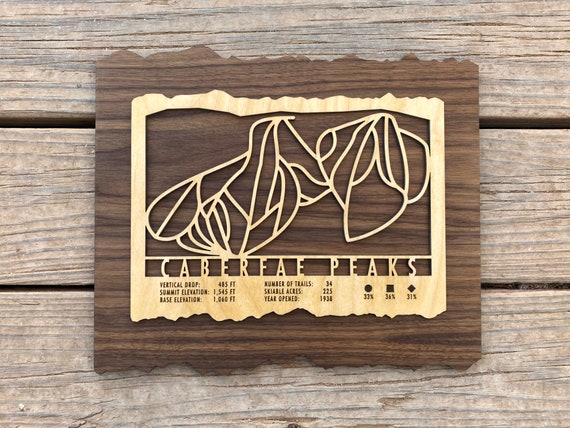 Caberfae Peaks Trail Map Caberfae Peaks Ski Decor Map Art Gift For Skiers & - Etsy