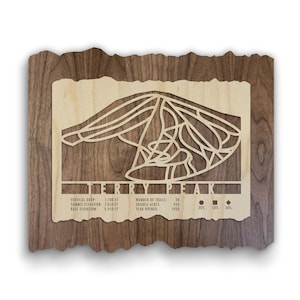 Terry Peak South Dakota Ski Trail Map Art - Wood Wall Decor